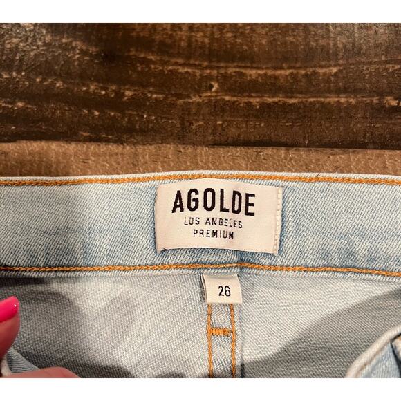 AGOLDE Sophie High Rise Skinny Crop Parallel Light Wash Jeans - Picture 7 of 8